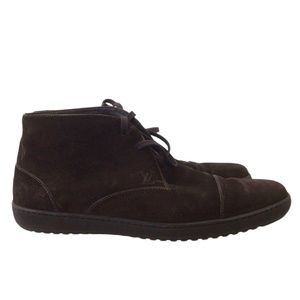 Louis Vuitton Dark Brown Suede Cap-Toe Lace-Up Chukka Boots Size 6